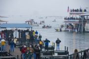Hartwell Lake&nbsp;Announcement pier at the marina - Boats leaving for the day